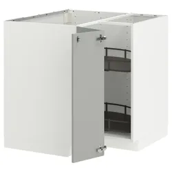 IKEA METOD(095.846.15) Кутовий шафа з каруселі, Biały/havstorp світло -сірий