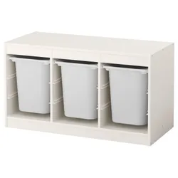 IKEA TROFAST (491.234.05) полка с контейнерами, белый / белый