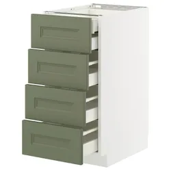IKEA METOD / MAXIMERA(195.171.97) Shast STJ 4FR/2N/3śR SOW, Biały/Axstad Greya -green