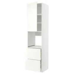 IKEA METOD / MAXIMERA(095.074.48) высокая полка/дверь/2 двери, белый/Вальстена белый