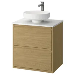 IKEA ÄNGSJÖN / LERSJÖN(095.712.84) Мыть шкафы с ящиками/мытьем/батареей, имит. дуб/белый имитационный мрамор