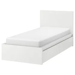 IKEA MALM(690.327.20) Каркас кровати с 2 ящиками для хранения, белый / Лейрсунн