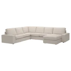 IKEA KIVIK(694.828.69) 5-местный угловой диван с шезлонгом, Тресунд светло-бежевый