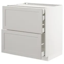 IKEA METOD / MAXIMERA(092.743.35) sz stj 2fr / 2n / wed / w szu, білий / Lerhyttan світло-сірий