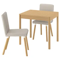 IKEA TONSTAD / TONSTAD(295.966.60) Стол и 2 стула, имит. Дуб/Фридтуна легкий бежевый имит. дуб