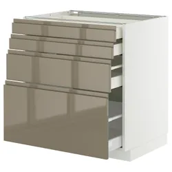 IKEA METOD / MAXIMERA(195.765.11) Она ST 4FR/4SZU, белый/voxtorp Gloss Dark -Brown