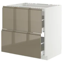 IKEA METOD / MAXIMERA(895.767.39) Sza St Pł/2FR/2SZU, белый/voxtorp Gloss Dark -Brown