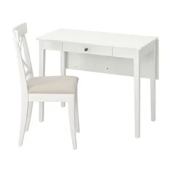 IKEA IDANÄS / INGOLF(193.887.51) стол и 1 стул, белый / бежевый Халларп