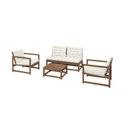 IKEA NÄMMARÖ(395.752.14) Набор для 4 человек, снаружи, светло -коричневый/куддарна светло -серого.
