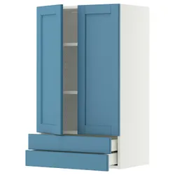 IKEA METOD / MAXIMERA(296.009.21) SZA śC 2 двері/2 кораблі, Biały/Lerhyttan Blue