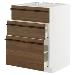 IKEA METOD / MAXIMERA(295.745.64) SZ ZL+3FR/2SZU, Белый/стенста темно -коричневый пепельный шпон