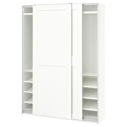 IKEA PAX / GRIMO(795.901.37) Гардероб с раздвижными дверями, белый/белый