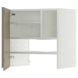 IKEA METOD(095.764.46) Капот -up шафа з полицею/дверима, білий/Voxtorp Gloss Dark -brown