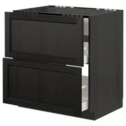 IKEA METOD / MAXIMERA(993.357.25) стоячий шкаф / вытяжка с ящиками, черный/Lerhyttan черная морилка