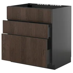 IKEA METOD / KNIVSHULT(095.875.86) Стоячий кабінет Pł/Okap Zint. з поштових листів, Blackoszary/Brown Sinarp