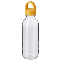 IKEA FORMSKÖN (704.972.28) пляшка води, прозоре/жовте скло