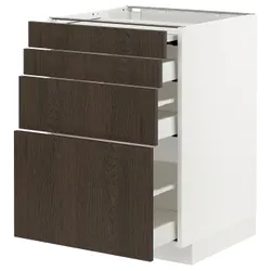 IKEA METOD / MAXIMERA(794.337.22) шафа з висувною стільницею / 3 шухляди, білий / Сінарп коричневий