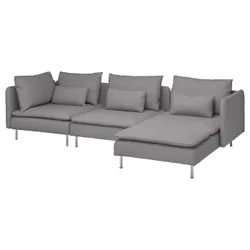 IKEA SÖDERHAMN (794.521.12) 4-місний диван з шезлонгом, Сірий тонер