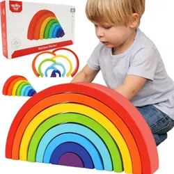 Tooky TOY Дерев'яні головоломки «Райдуга» Творчий сертифікат Монтессорі