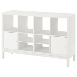 IKEA KALLAX(395.529.10) полиця з несучою рамою, з 2 дверцятами/з 2 вставками з полицею білий