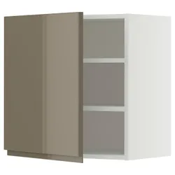 IKEA METOD(395.773.12) настінна шафа з полками, білий/Voxtorp Gloss Dark -brown