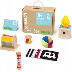 Tooky TOY Box XXL Розвиваюча сенсорна коробка Монтессорі 6 в 1 для дітей 0-6 місяців