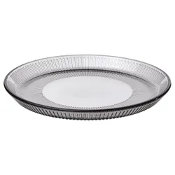 IKEA HAVSGÄDDA(006.074.09) тарелка, полосатый рисунок/серый