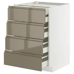 IKEA METOD / MAXIMERA(095.772.81) Shast STJ 4FR/2N/3śR SOW, белый/voxtorp Gloss Dark -Brown