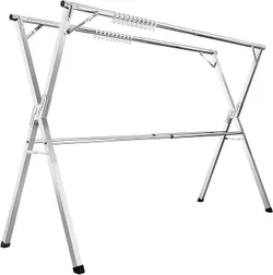 SONGMICS Вішалка для одягу 133-200 см Розсувна складна Окремо стоїть Indoor Outdoor Dove Grey LLR902E01
