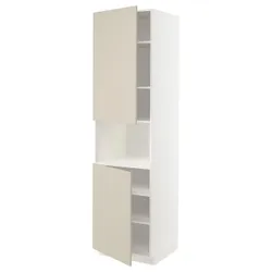 IKEA METOD(694.575.39) шестой высокий микро 2д/половина, белый/Хавсторп бежевый