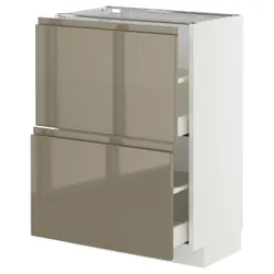 IKEA METOD / MAXIMERA(295.764.88) стоящий шкаф с 2 ящиками, белый/voxtorp Gloss Dark -Brown