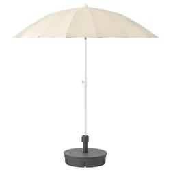 IKEA SAMSÖ(292.193.24) парасолька з основою, бежевий / Grytö темно-сірий