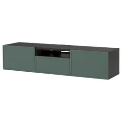 IKEA BESTÅ(796.121.15) Телевизионный шкаф, Czarnobrąz/Krukmakare темно -серый
