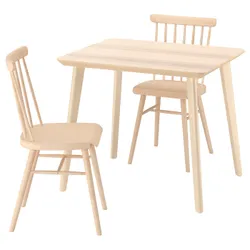 IKEA LISABO / HÖGVED(696.300.92) стіл і 2 стільці, шпон ясен/береза