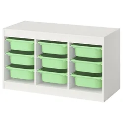IKEA TROFAST(395.744.55) Полиця з контейнерами, Білий/світло -зелений