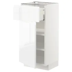 IKEA METOD / MAXIMERA(894.579.01) шкаф stj szu / дверь, белый/Воксторп глянцевый/белый
