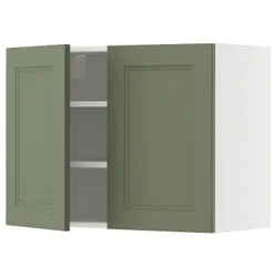 IKEA METOD(195.173.24) Настенный шкаф с полками/2 двери, Biały/Axstad Greya -green
