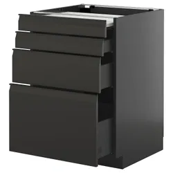 IKEA METOD / KNIVSHULT(895.885.63) ST шафа зі висувним верхом/3 -е, Чарнозарій/upplöv матовий антрацит