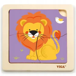 Дерев'яний пазл для малюків VIGA HANDY на литій підставці, 4 елементи