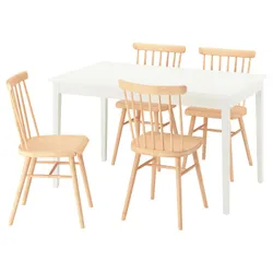 IKEA NÄSINGE / HÖGVED(896.101.49) Стіл та 4 стільці, Білий/Окл береза