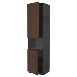 IKEA METOD(894.671.94) шестой высокий микро 2д/половина, черный/синарп коричневый
