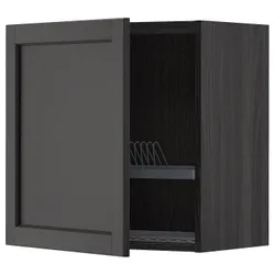 IKEA METOD(194.545.38) навесной шкаф с сушкой для посуды, черный/Lerhyttan черная морилка