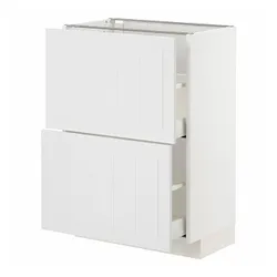 IKEA METOD / MAXIMERA(694.095.10) нижний шкаф с 2 ящиками, белый / Стенсунд белый