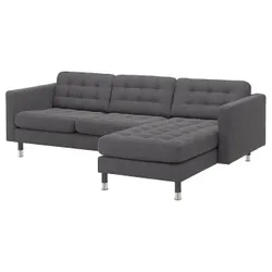 IKEA LANDSKRONA (892.726.67) 3-местный диван, z szezlongiem / Gunnared темно-серый / металл