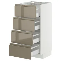 IKEA METOD / MAXIMERA(095.768.75) Она ST 4FR/4SZU, белый/voxtorp Gloss Dark -Brown