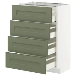 IKEA METOD / MAXIMERA(995.177.73) Она ST 4FR/4SZU, Biały/Axstad Greya -green