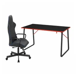 IKEA HUVUDSPELARE / UTESPELARE(394.909.55) ігровий стіл і крісло, чорний
