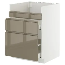 IKEA METOD / MAXIMERA(995.767.53) Havsen/3FR/2SZU Sinket, белый/voxtorp Gloss Dark -Brown