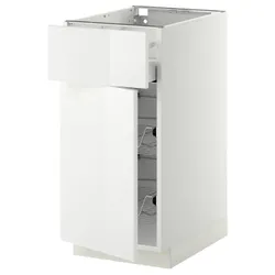 IKEA METOD / MAXIMERA(294.547.74) stj шафа / корзина др / ящик / двері, білий / Ringhult білий