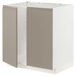 IKEA METOD(794.923.68) шкаф под раковину/2 двери, белый/Upplöv матовый тёмно-бежевый
